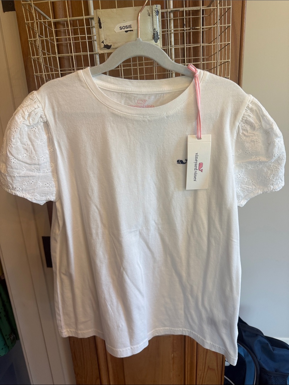 Vineyard Vines White Puff Eyelet Short Sleeve Tee